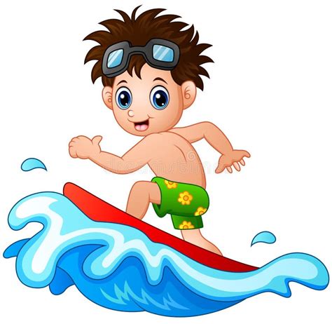 Kids Surfing Clipart