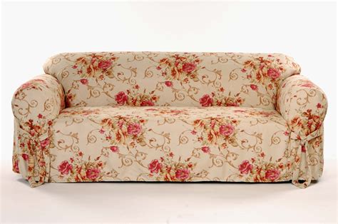 Bouquet Floral Print Faux Suede Loveseat Slipcover - 12058345 - Overstock.com Shopping - Big ...