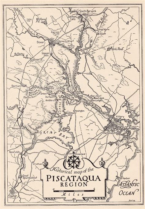 Historical Map of Piscataqua, Portsmouth NH | New hampshire, Hampshire ...