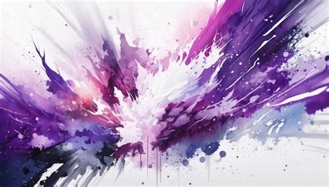 Premium AI Image | Abstract watercolor background Violet and white paint splatters