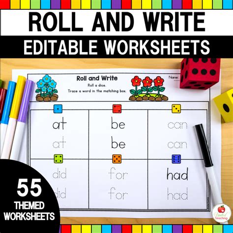 Roll and Write Editable Tracing Worksheets - United Teaching