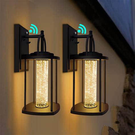 PARTPHONER Dusk to Dawn Outdoor Light Fixtures Wall Mount 2 Pack, Modern Wall Sconce Lighting ...