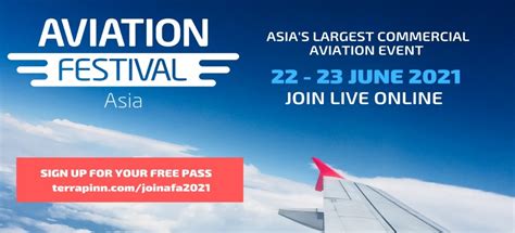 สัมมนาออนไลน์ Aviation Festival Asia 22 - 23 มิถุนายน พ.ศ. 2564