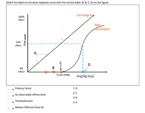 Solved Match the label on the dose response curve with the | Chegg.com