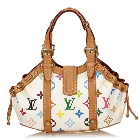 Louis Vuitton Vintage - Theda PM Bag - White Multi - Leather with Monogram Canvas Handbag ...