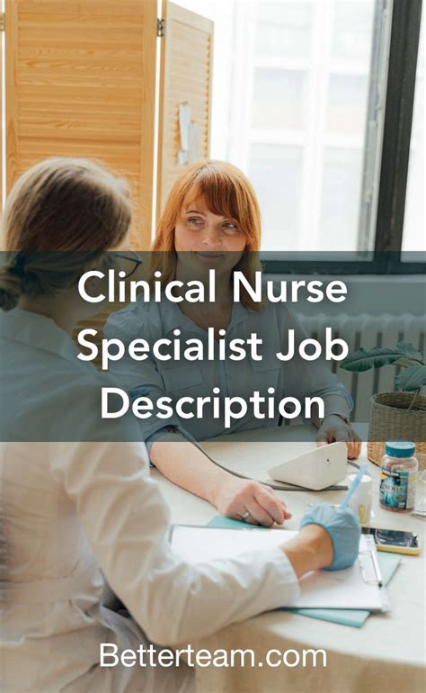 Clinical Nurse Specialist Job Description | Clinical nurse, Clinical nurse specialist, Nurse job ...