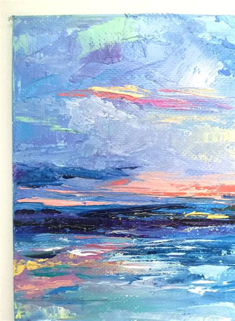 Sunset Painting Seascape Original oil painting on canvas board | Etsy