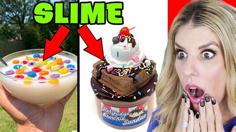 Real Food Vs Slime Food - YouTube