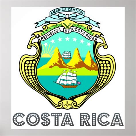 Costa Rica Coat of Arms Poster | Zazzle