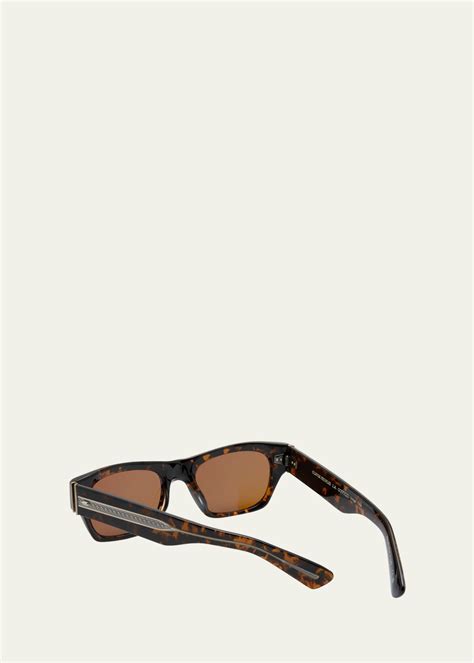 Oliver Peoples Tortoise-Shell Acetate & Crystal Rectangle Sunglasses ...