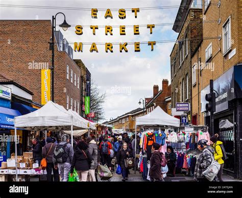 East Street Market in Walworth South London. The market is also known locally as 'The Lane', or ...