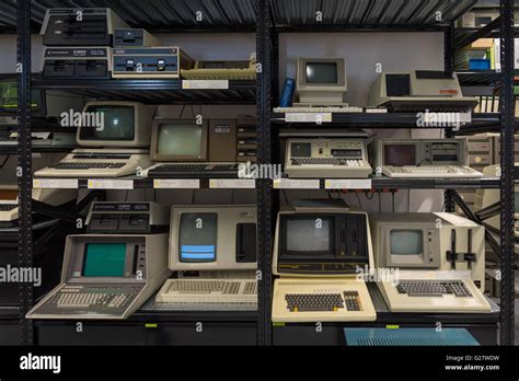 Old computers in the Computer Museum, University of Stuttgart, Stuttgart-Vaihingen, Baden ...