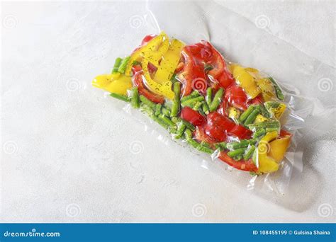 Vegetables in Sealed Vacuum Packing Bags. Su-video Cooking Stock Image ...