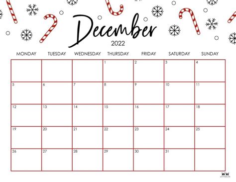 Printable December 2022 Calendar-Style 33