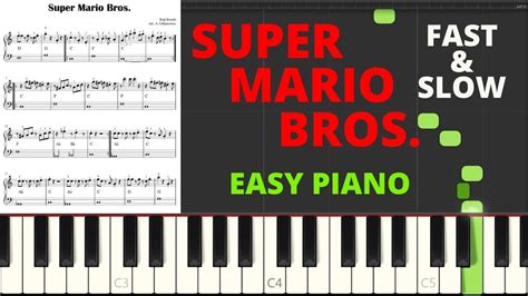 Super Mario Bros. I Main Theme | EASY Piano Tutorial I Sheet Music for Beginners I SLOW I PDF ...