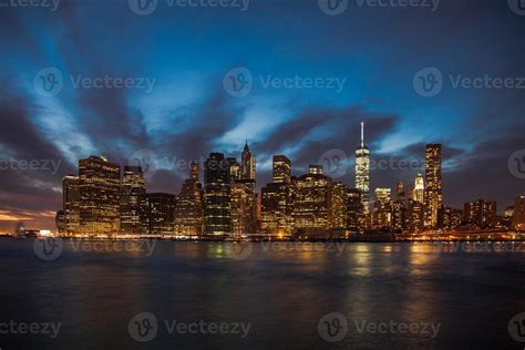 Downtown Manhattan at night 748399 Stock Photo at Vecteezy