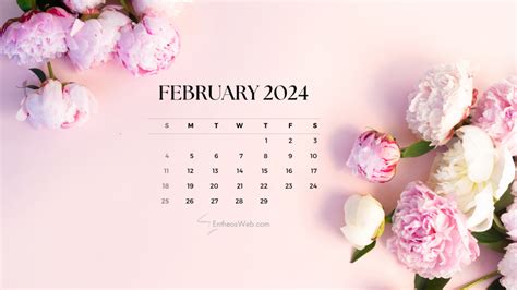 February 2024 Calendar Desktop Wallpaper - Flo Rozella