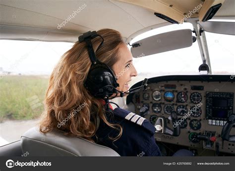 Smiling Female Pilot Cockpit Airplane Stock Photo by ©CarlosBarquero ...