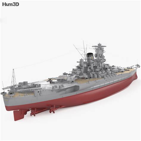 Japanese battleship Yamato 3D model - Ship on Hum3D