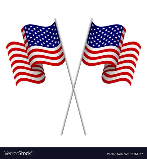 Two 3d american flags Royalty Free Vector Image