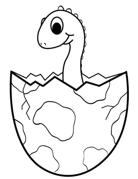 Baby Dinosaur Hatching From An Egg Dinosaur Coloring Pages | Animal coloring pages, Dinosaur ...