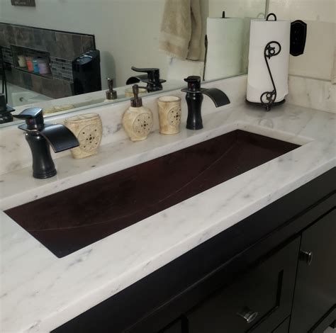 Trough Bathroom Vanity - Integrated Stone Sinks Bathroom Vanities With ...