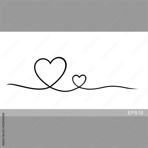 continuous line drawing of heart trendy minimalist illustration.heart ...