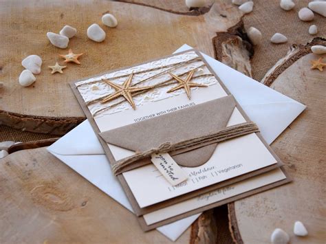 Custom Beach Wedding Invitations, Starfish Wedding Invitations