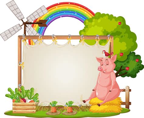 Empty banner template with farm animals 7623077 Vector Art at Vecteezy