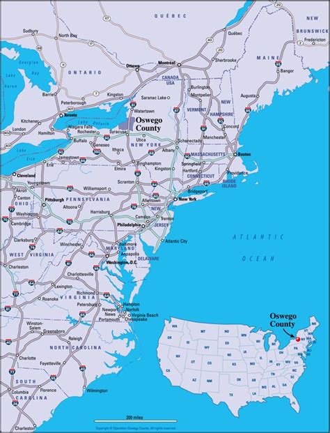 Map and Mileage to Oswego County, NY | Operation Oswego County, Inc.