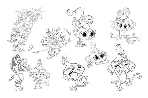 Cute Animals from Shimmer and Shine coloring page - Download, Print or Color Online for Free