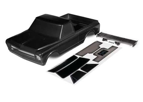 Body Chevrolet C10 black (painted) (includes wing and decals) (requires ...