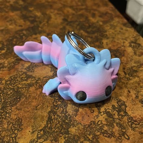 3D Printed Axolotl Keychain – The Feral Market