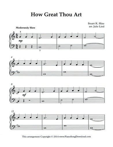 How Great Thou Art - Free Hymn Sheet Music | Piano music easy, Piano ...