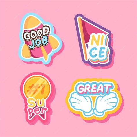 Premium Vector | Cute sticker cool words