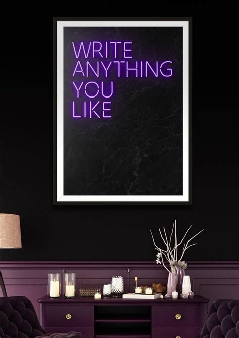 Custom Quote Neon Sign Print Purple – InkAndDrop