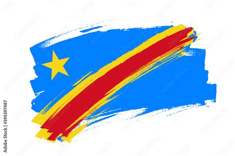 Flag of the Democratic Republic of the Congo. DR Congo or the DRC flag ...