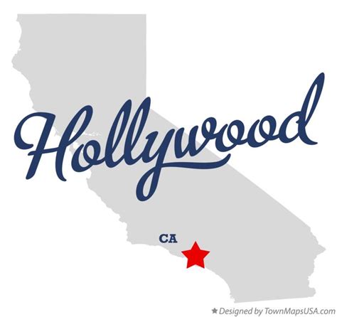 Map of Hollywood, CA, California