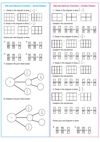 White Rose Year 6 Block 3 Fractions - Add and Subtract Fractions ...