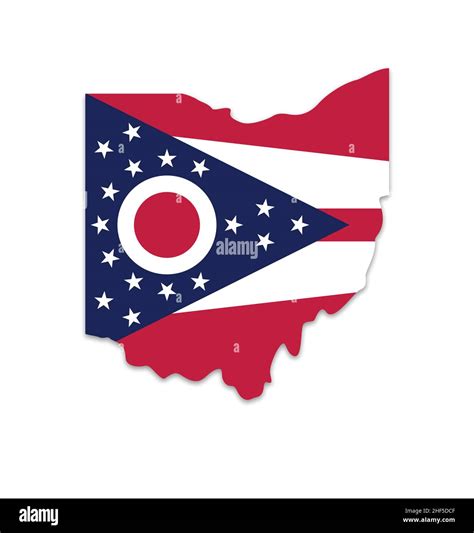 Ohio oh flag in state map shape simplified silhouette vector isolated ...