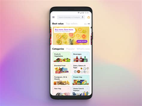 Home Screen - Grocery App | Groceries app, Web app design, App home screen