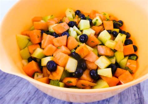 Melon Fruit Salad with Honey Lime Mint Dressing - Whole Made Living