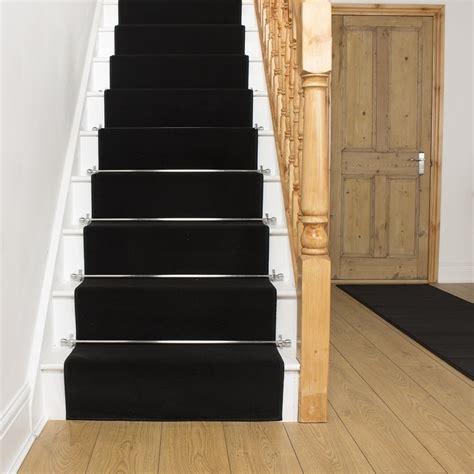 Plain Black Stair Runners | Runrug