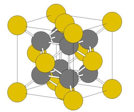 Coloured intermetallic compound (AuAl 2 ) with CaF 2 crystal structure ...