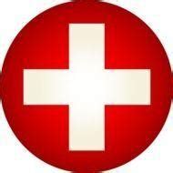 White Cross Red Background Logo