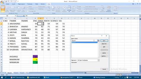 Grade-10-Macro's in Excel and typing equations in MS Word - YouTube