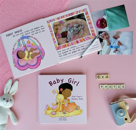 Baby Girl’s First Year MEMORY BOOK HARDCOVER Personalized Milestone ...