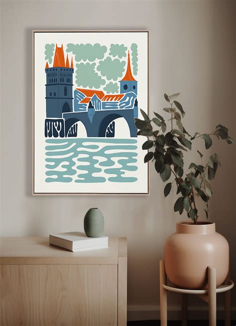 Charles Bridge Poster, Prague Print, Prague Travel Poster, Charles ...