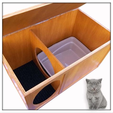 Cat Litter Box with opening on front. | Cat litter box furniture, Diy litter box, Hiding cat ...