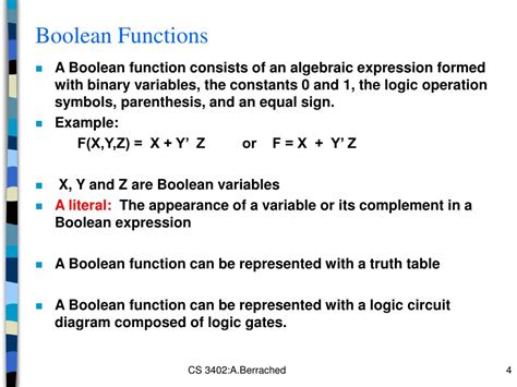 PPT - Chapter 2: Boolean Algebra and Logic Functions PowerPoint Presentation - ID:626628